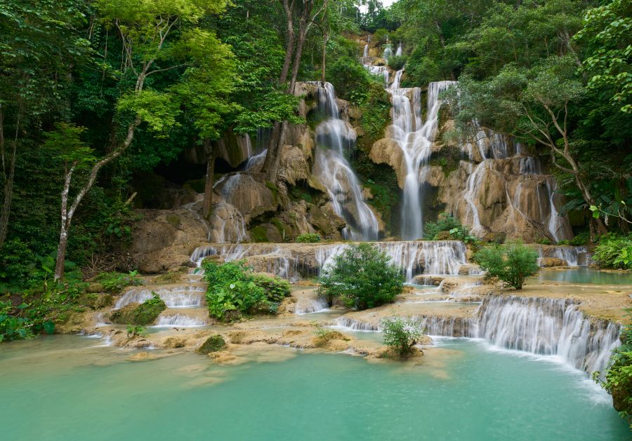 Картина на холсте Водопад Куанг Си, арт hd2204701